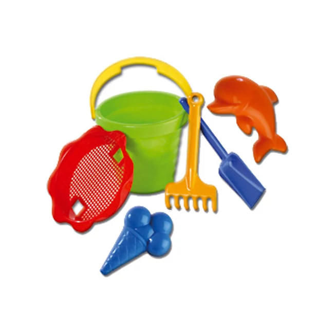 Nagy homokozó szett hullámos vödörrel 6 részes – D-Toys