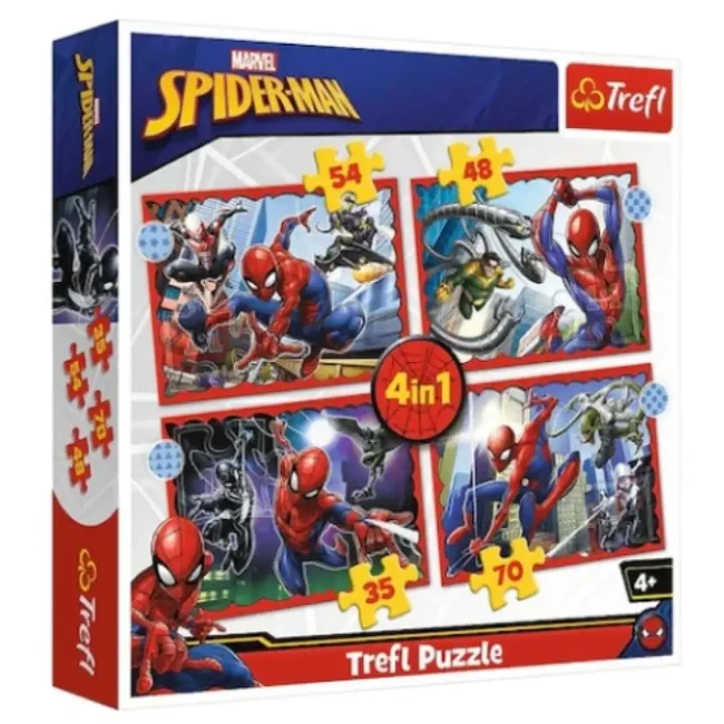 A hős Pókember 4 az 1-ben 70–54–48–35 db-os puzzle – Trefl