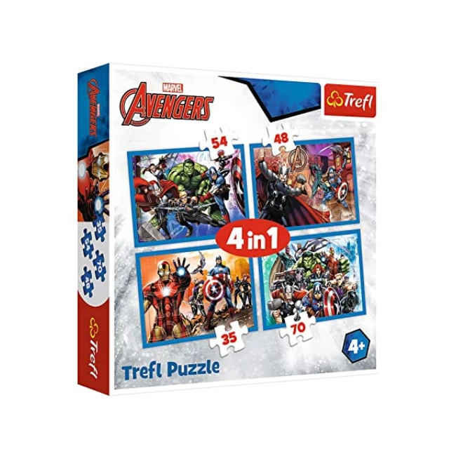 Bátor Bosszúállók 4 az 1-ben 35–48–54–70 db-os puzzle – Trefl