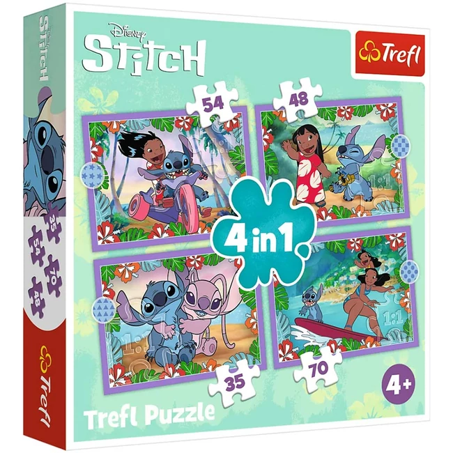Disney Lilo&amp;Stitch őrült napja 4 az 1-ben puzzle szett – Trefl