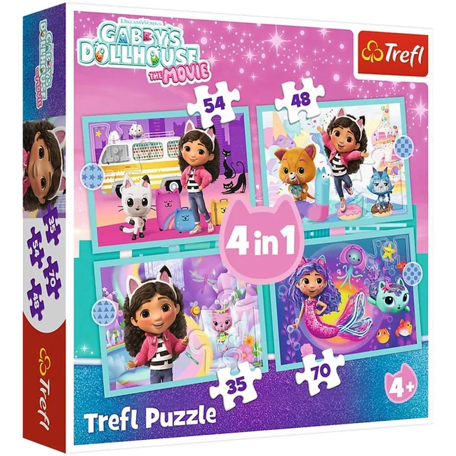 Gabi babaháza 4 az 1-ben 35–48–54–70 db-os puzzle – Trefl
