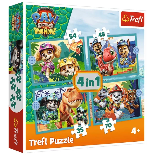 Mancs őrjárat kalandok a dinók szigetén 4 az 1-ben puzzle szett - Trefl