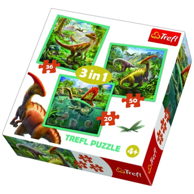3 az 1-ben dinoszauruszos puzzle szett – Trefl