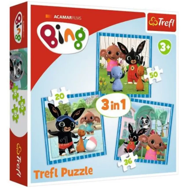Bing! Móka a barátokkal 3 az 1-ben puzzle – Trefl