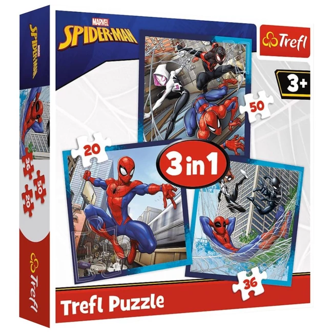 Pókember 3 az 1-ben 50–36–20 db-os puzzle – Trefl