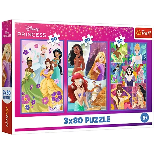 Disney hercegnő barátok 3×80 db-os puzzle – Trefl