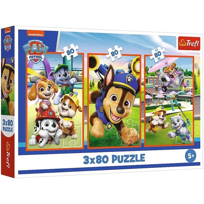 Mancs Őrjárat mosolygós kutyák 3×80 db-os puzzle – Trefl