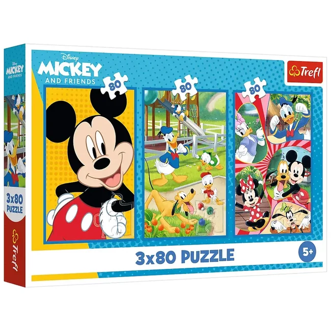 Disney: Mickey egér csapata 3×80 db-os puzzle – Trefl