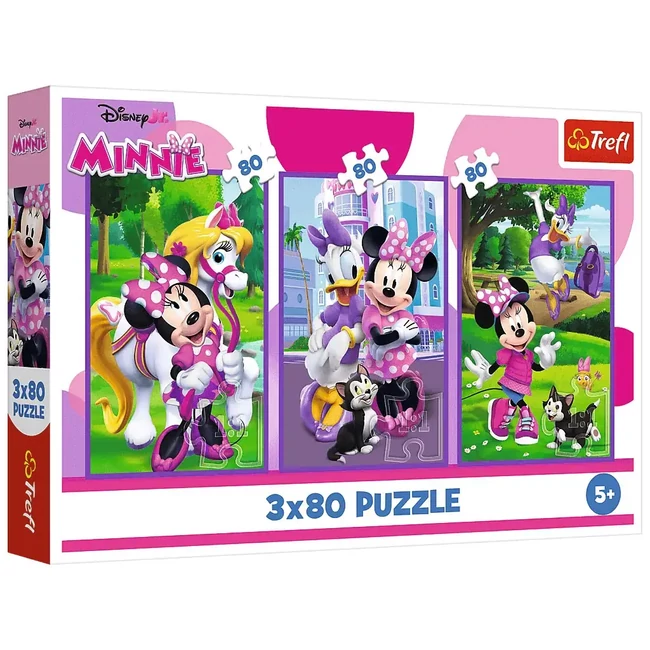 Disney: Minnie egér és barátai 3×80 db-os puzzle – Trefl
