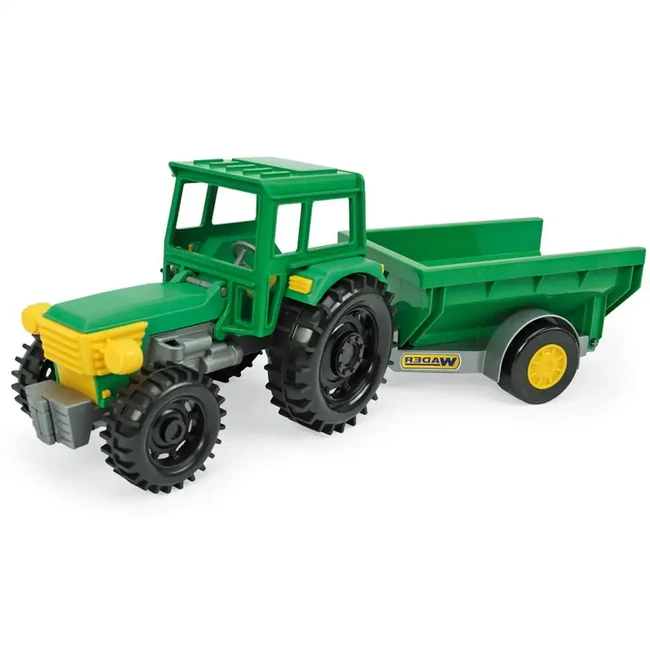 Zöld traktor billenős pótkocsival 38,5 cm – Wader