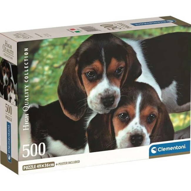 Cuki kiskutyák HQC 500 db-os Compact puzzle – Clementoni