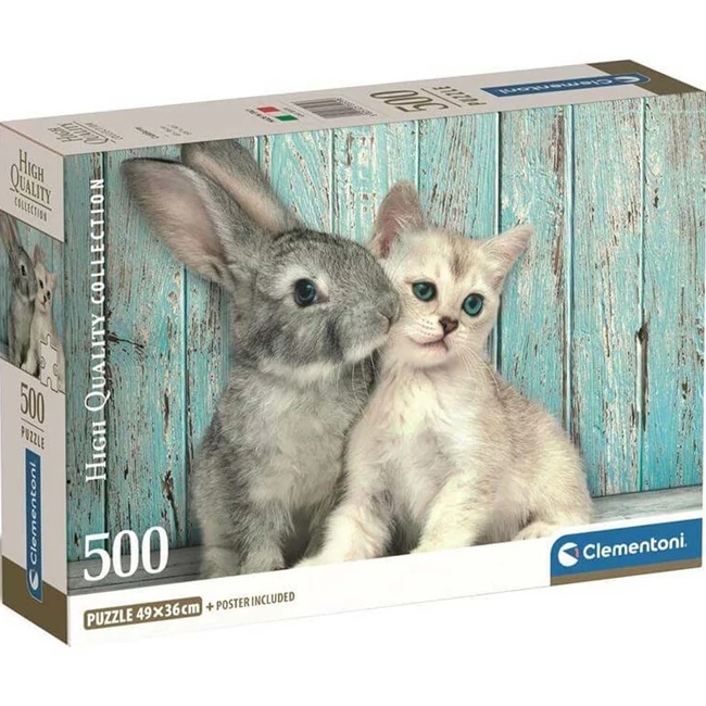 Cica és nyuszi barátsága HQC 500 db-os Compact puzzle – Clementoni