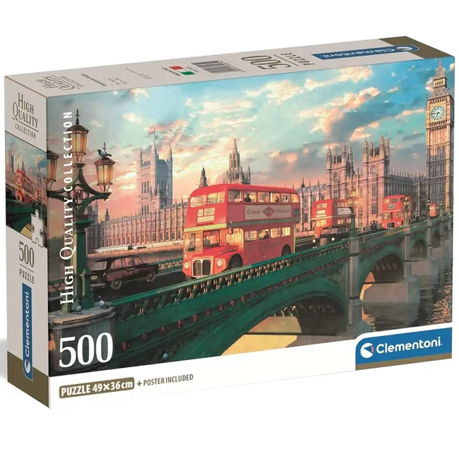 Westminster híd naplementében 500 db-os HQC kompakt puzzle – Clementoni