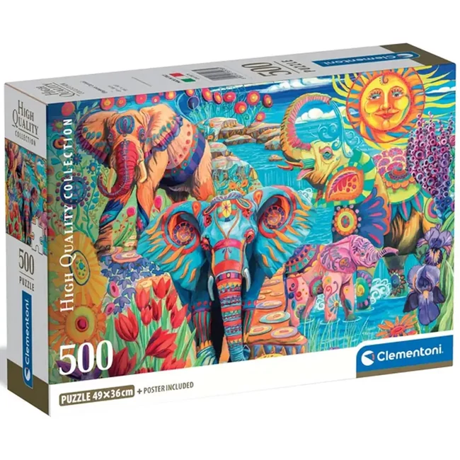 Az elefántok karneválja 500 db-os HQC kompakt puzzle – Clementoni