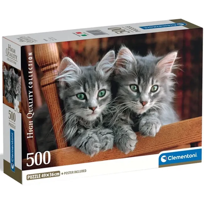Szürke cicák 500 db-os HQC kompakt puzzle – Clementoni