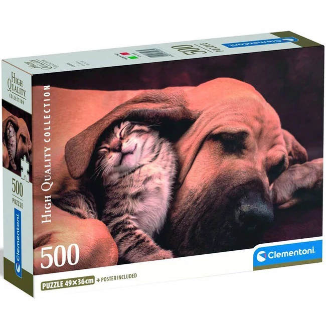Cica és kutya, HQC 500 darabos puzzle – Clementoni