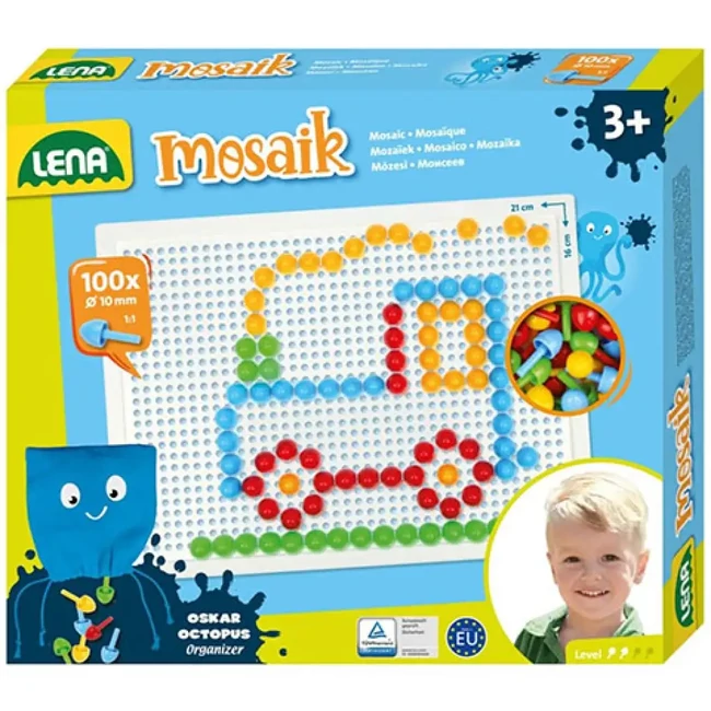 LENA: Mosaik Áttetsző pötyi kreatív szett 10 mm 100 db-os