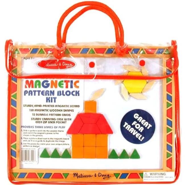 Színes mágneses készségfejlesztő tábla fa formaelemekkel – Melissa & Doug