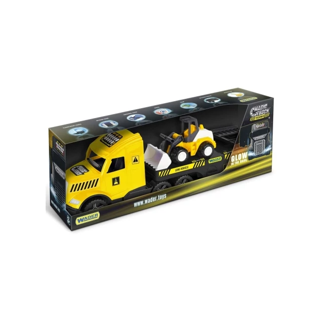 Magic Truck Technic: Kamion buldózerrel és fénnyel 80 cm-es – Wader