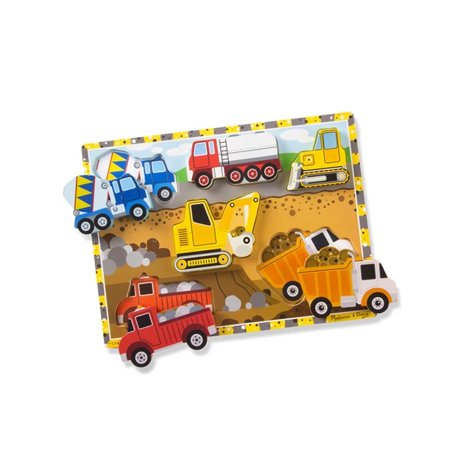 Munkagépes vastag fa formapuzzle 6 elemmel – Melissa &amp; Doug