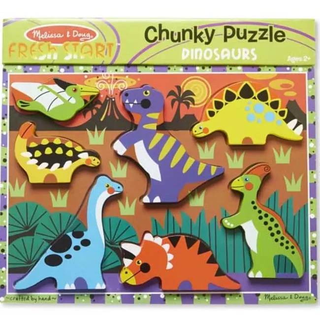 Dinók könnyen megfogható fa forma puzzle – Melissa & Doug