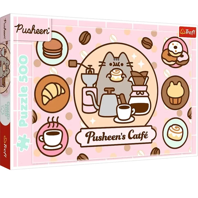 Pusheen cica kávézóban 500 db-os puzzle – Trefl