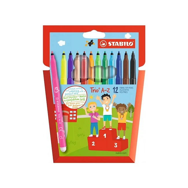Stabilo: Trio A-Z színes filctoll szett 12 db-os