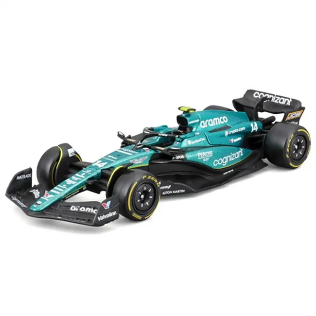 Bburago: Aston Martin AMR23 F1 versenyautó fém autómodell 1/43 (Fernando Alonso #14)