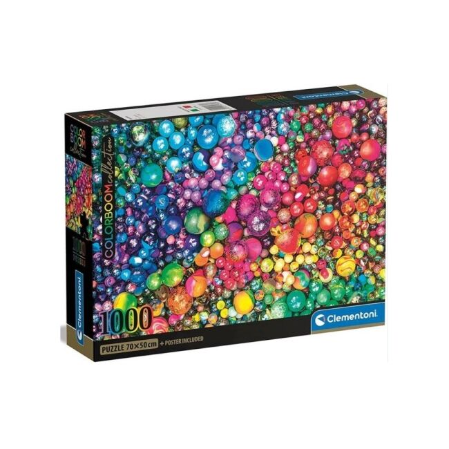 Üveggolyók ColorBoom Collection 1000 db-os puzzle poszterrel – Clementoni