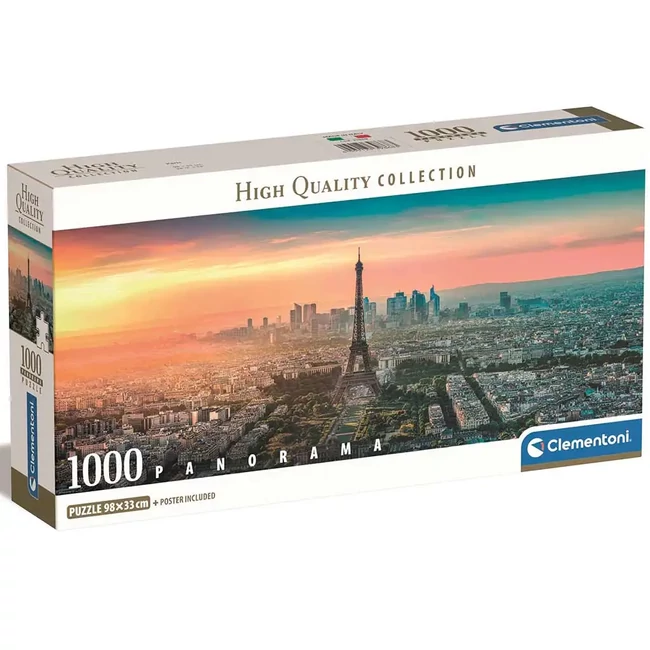 Párizs, Franciaország 1000 db-os panoráma puzzle 98×33 cm – Clementoni