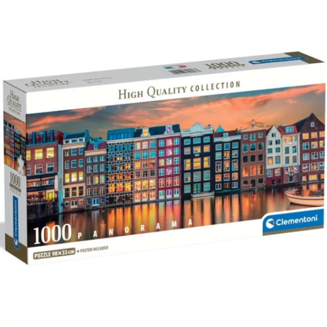 Fényes Amszterdam HQC panoráma 1000 db-os puzzle – Clementoni