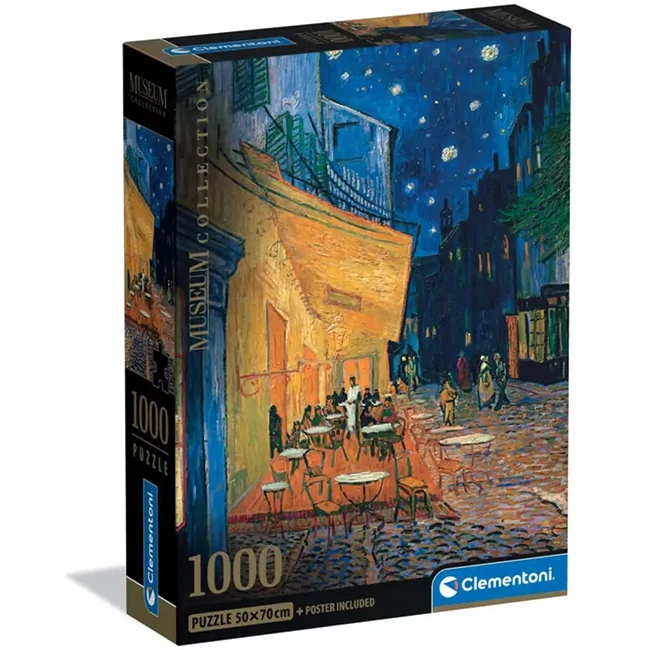 Museum Collection: Van Gogh – Kávézó terasz éjjel 1000 db-os puzzle poszterrel – Clementoni