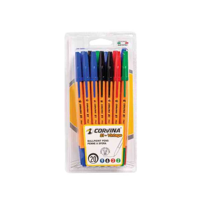 Corvina 51 Vintage golyóstoll 20 db-os szett – Carioca