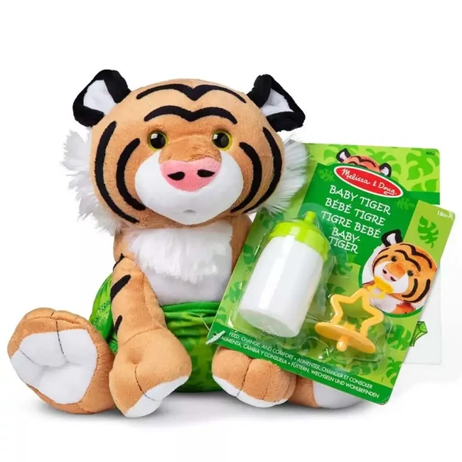 Plüss bébi tigris kigeészítőkkel 28 cm – Melissa & Doug