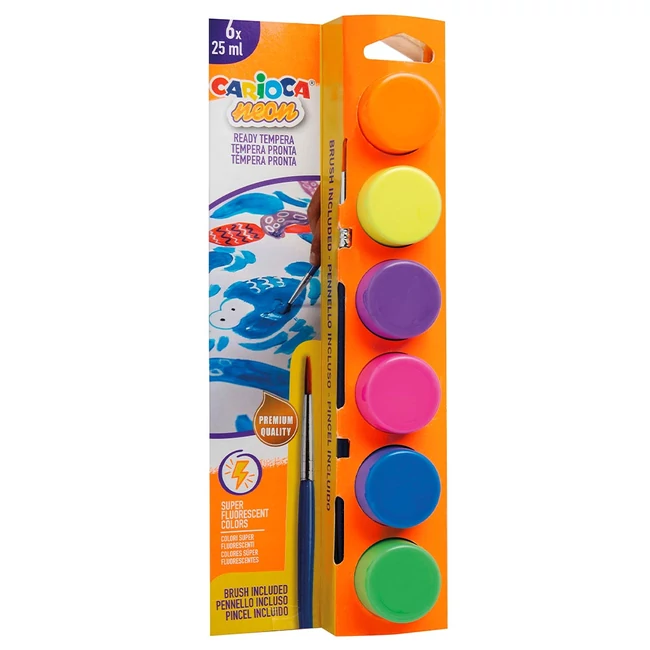 Neon tempera szett 6×25ml – Carioca
