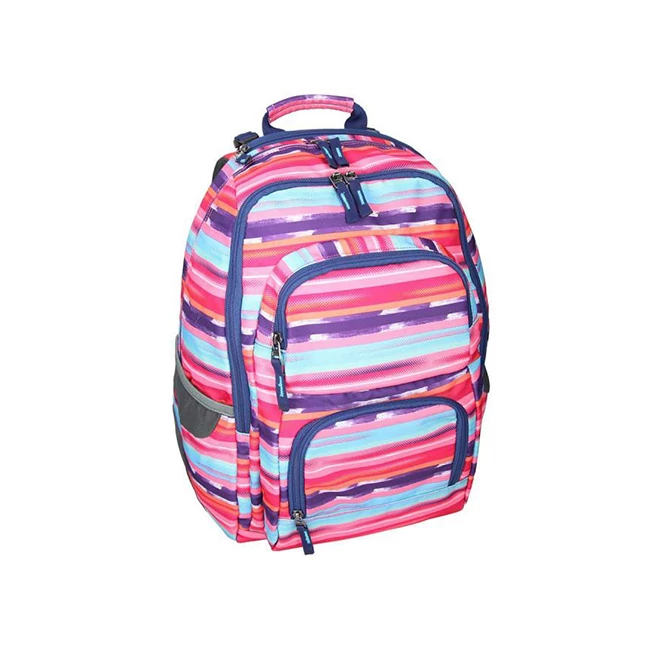 Spirit: E-Bag színes csíkos lekerekített iskolatáska, hátizsák