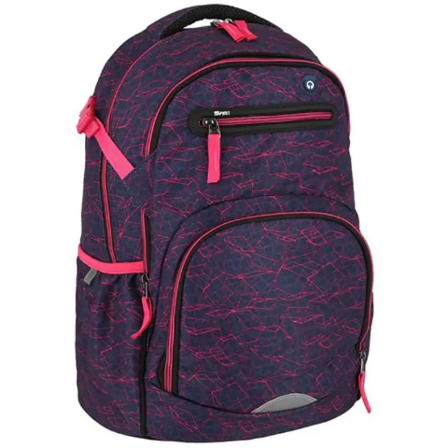 Spirit: Stringer pink geometriai mintás lekerekített iskolatáska, hátizsák