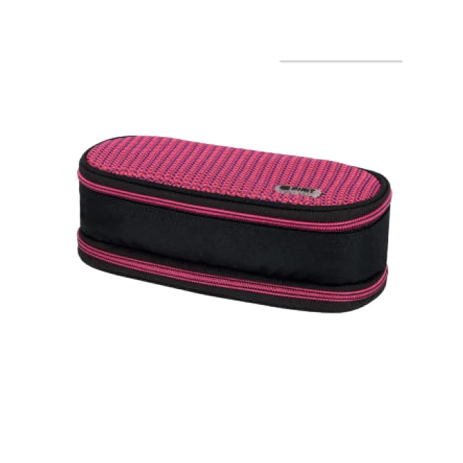 Spirit: My Bag fekete és pink két rekeszes ovális tolltartó