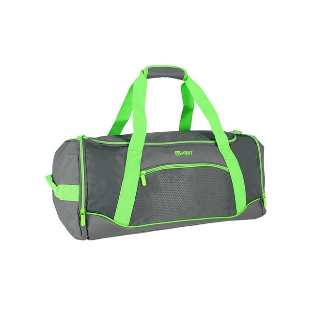 Spirit: Gym sporttáska neon zöld-szürke 20×51×23 cm