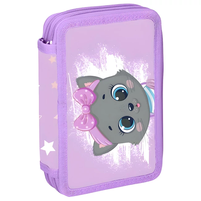 Spirit: Kitty cicás kétszintes töltött tolltartó 28 db-os 13×6x19,5 cm