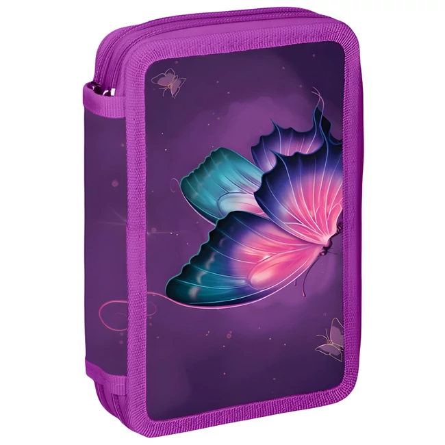 Spirit: Butterfly pillangós kétszintes töltött tolltartó 28 db-os 13×6x19,5 cm