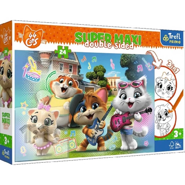 44 Cats Örömteli macskák 24 db-os SuperMaxi puzzle – Trefl