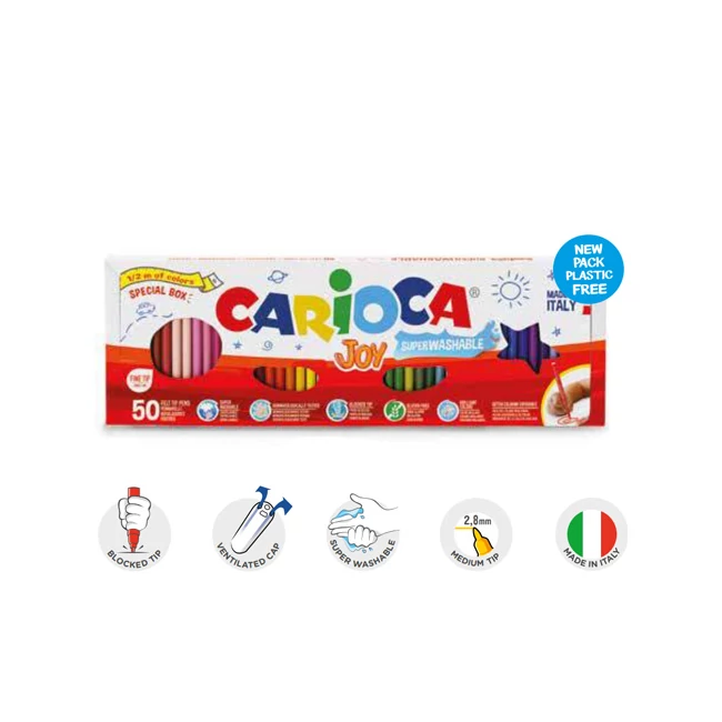 Carioca Joy lemosható 50 db-os filctoll készlet félméteres csomagolásban