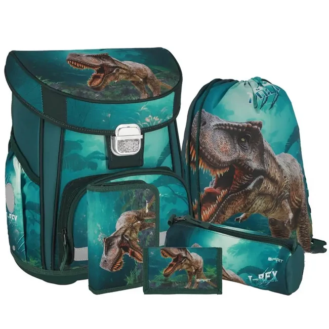 Spirit: T-Rex dinoszauruszos iskolatáska, hátizsák 5 db-os szett 38×17×28 cm