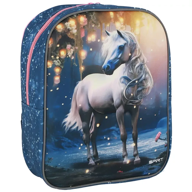 Spirit: White horse lovas 3D mintás lekerekített ovis hátizsák 30×25×12 cm