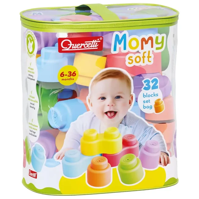 Quercetti: Momy Soft 32 db-os puha építőkocka szett