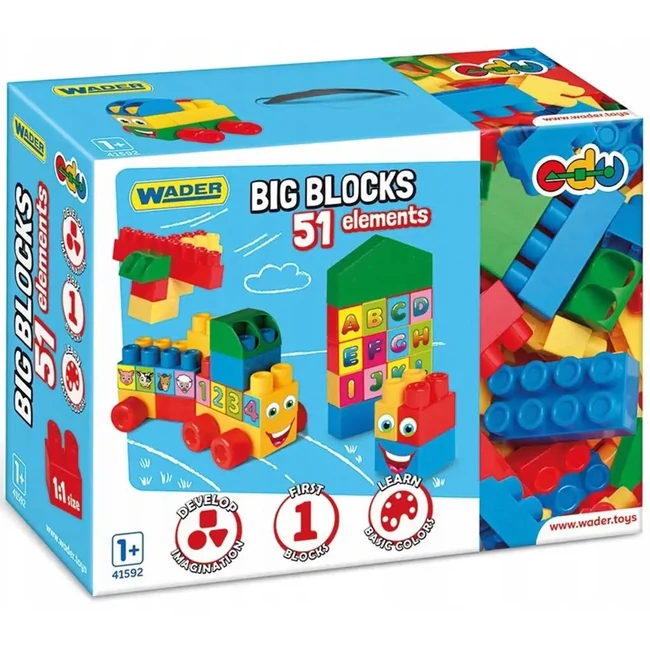 Nagy építőkocka szett 51 db-os – Wader