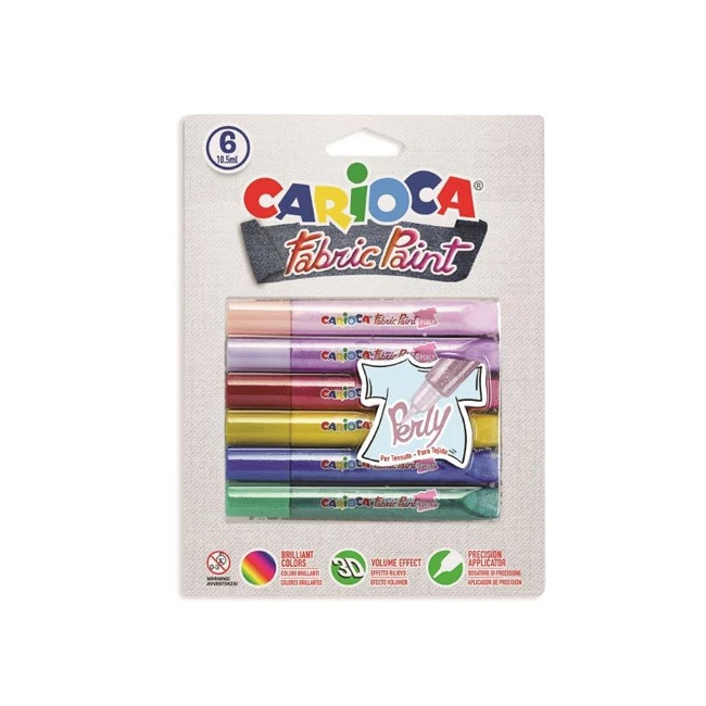 Textilfestő szett 6 színnel – Carioca