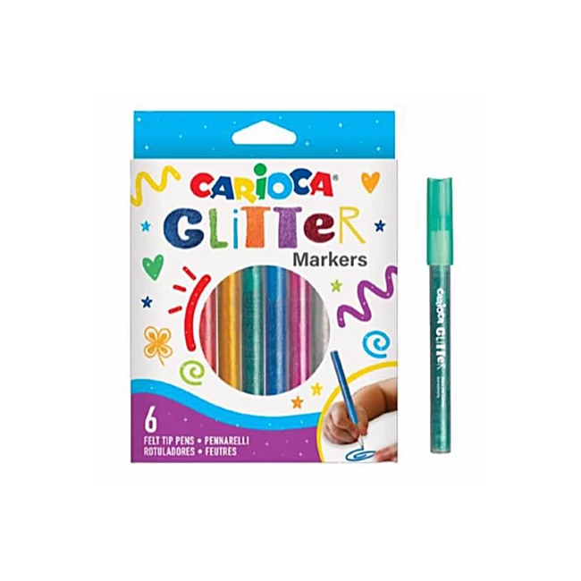 Glitteres filctoll 6 db-os szett – Carioca