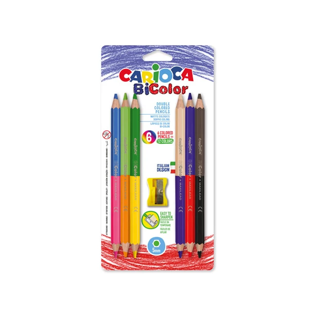 Jumbo színes ceruza szett hegyezővel 6 db – Carioca